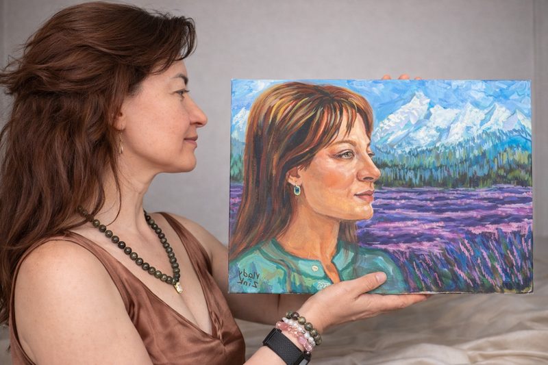 Lavender Mountains Portrait — custom portrait painting by Vlady Zinkovska